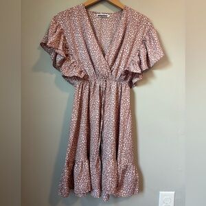 Sunsations Floral Ruffle Sleeve Dress